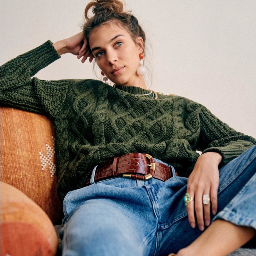 SOLD Sezane James Jumper - Khaki - Picture 4 of 4